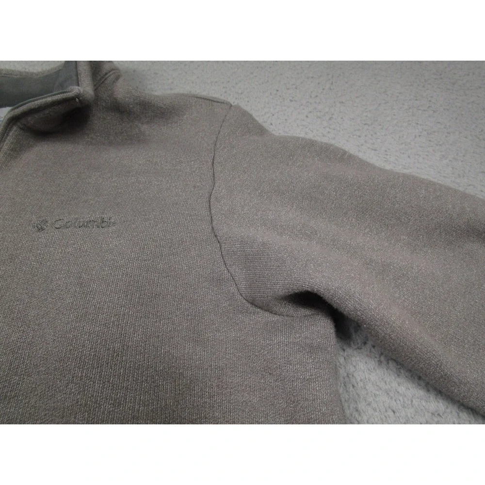 Columbia Sweater Mens Medium Gray 1/4 Zip Fleece‎ Pullover Outdoor Cotton Blend